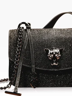 Zwarte glitter - Lipsy Small Chain Shoulder Bag