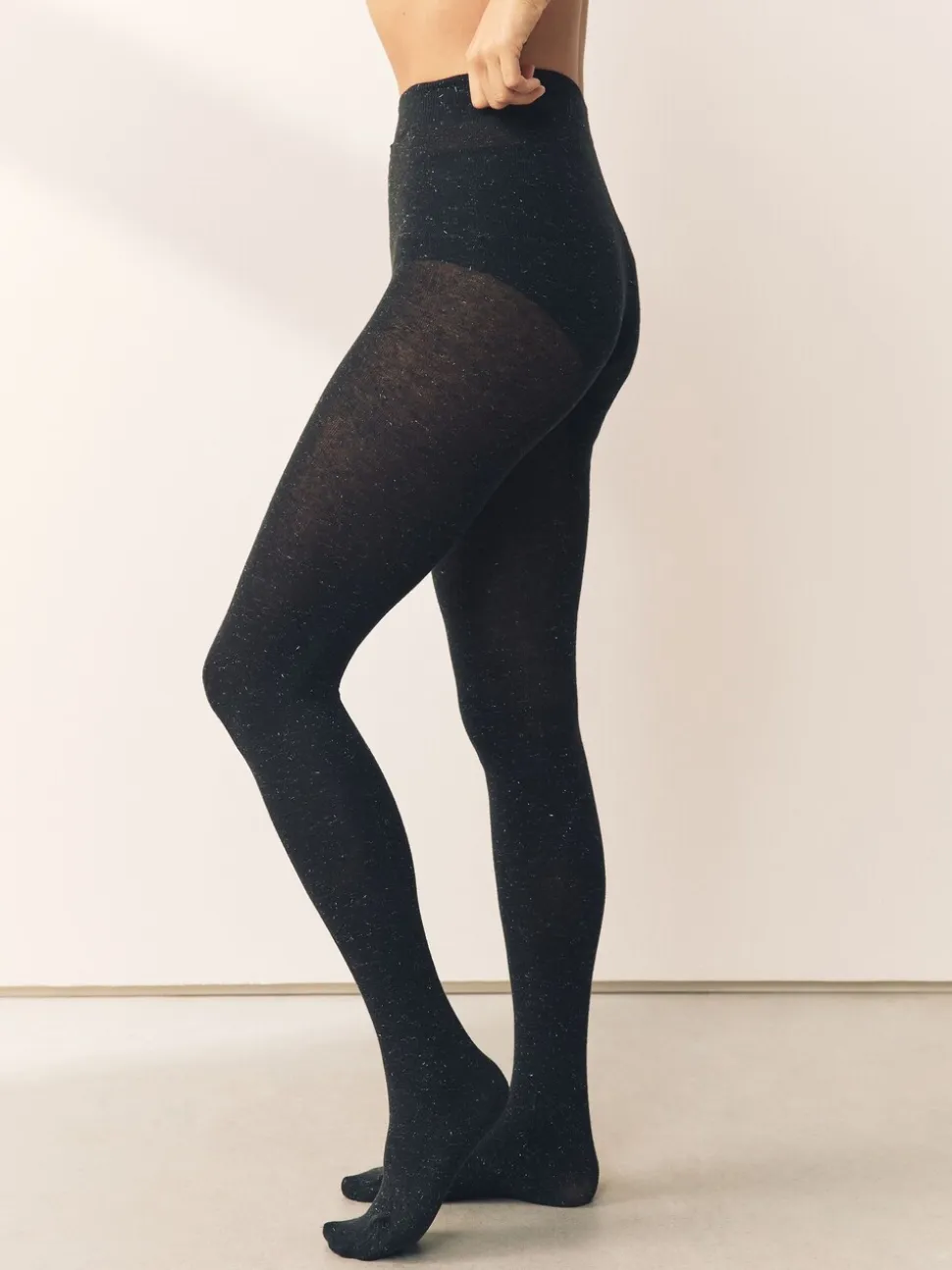 Zwarte glitter - Thermal Knitted Tights 1 Pack