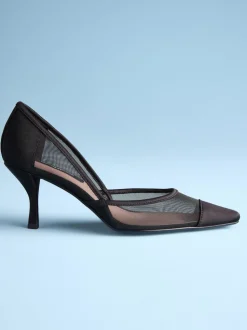 Zwarte mesh - Tabitha Simmons x Next Mary Grace Leather Chisel Toe Court Heels