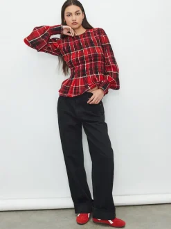 Zwarte wassing - Boyfriend-jeans met omslag