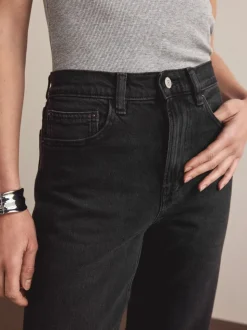 Zwarte wassing - Mom Comfort Jeans met Stretch Column