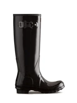 Zwartglanzend - Hunter originele hoge damesregenlaarzen