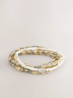 Zwart/goud - Mixed Metal Stretch Bracelet Pack