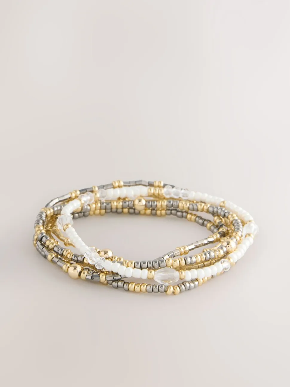 Zwart/goud - Mixed Metal Stretch Bracelet Pack