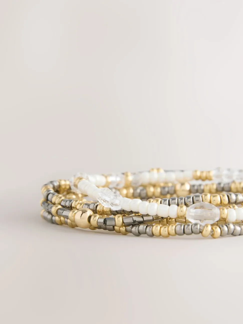 Zwart/goud - Mixed Metal Stretch Bracelet Pack