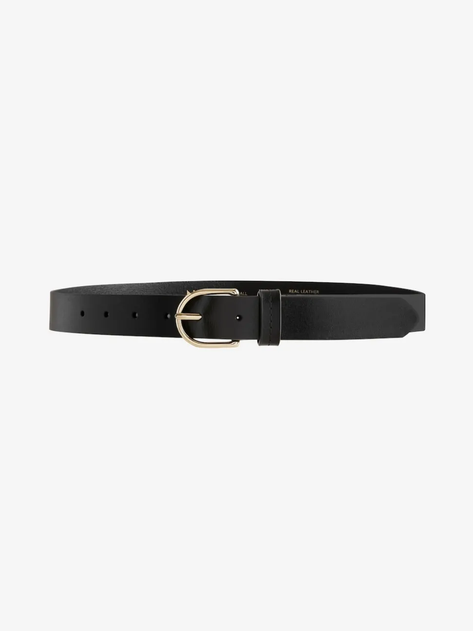 Zwart/goud - Standaard leren riem