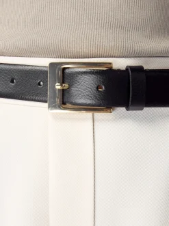 Zwart/goudkleurig - N. Premium riem van Italiaans leer