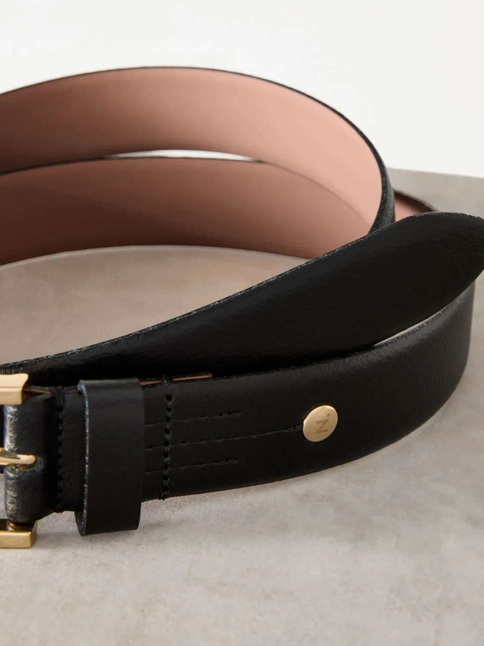 Zwart/goudkleurig - N. Premium riem van Italiaans leer