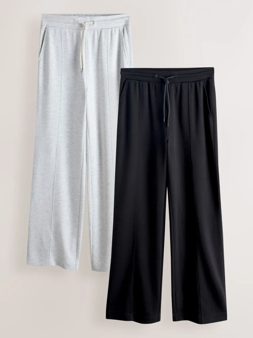 Zwart/grijs - Jersey Wide Leg Joggers 2 Pack