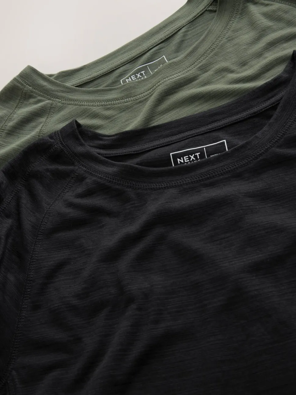 Zwart/groen - Active Crew Neck Lightweight Short Sleeve T-Shirts 2 Pack