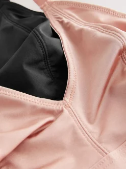 Zwart/huidskleurig - DD+ Ultimate Comfort Bralettes zonder beugel 2 verpakking