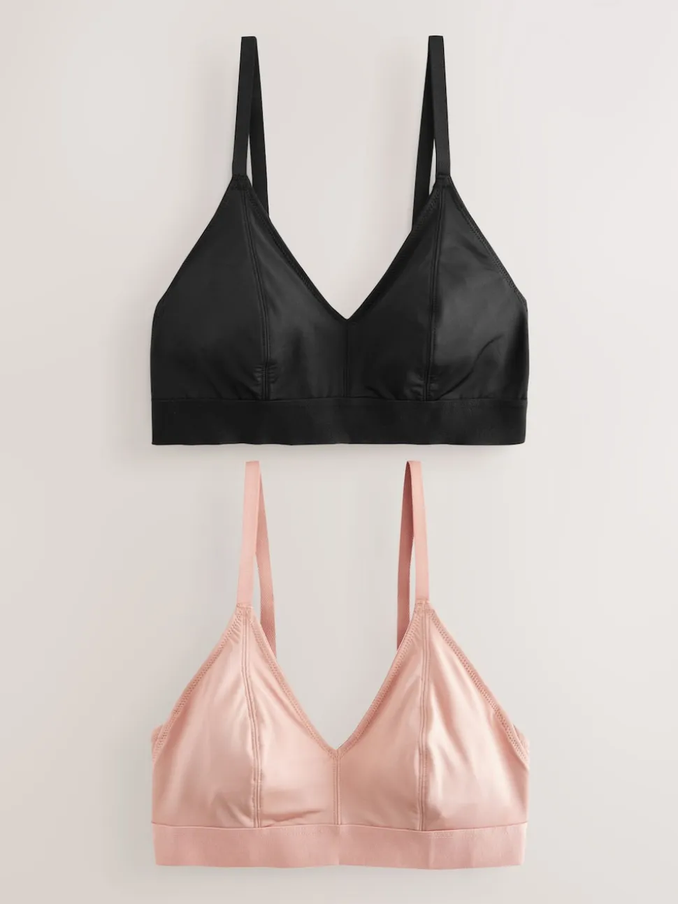 Zwart/huidskleurig - DD+ Ultimate Comfort Bralettes zonder beugel 2 verpakking