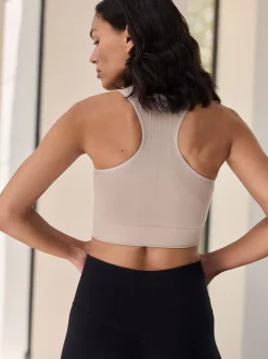 Zwart/kiezelkleurig - Seamless High Neck Medium Impact Sports Bras 2 Pack