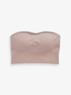 Zwart/lichtroze - Naadloze bandeau ultiem comfort beha's verpakking van 2