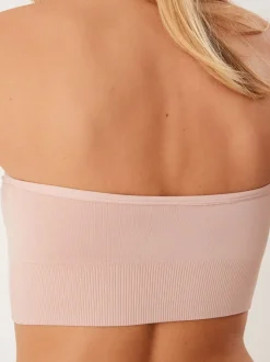 Zwart/lichtroze - Naadloze bandeau ultiem comfort beha's verpakking van 2