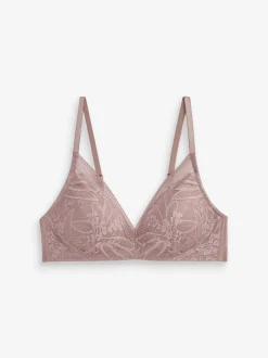 Zwart/mauve - Ultiem comfort beha's met kanten detail verpakking van 2