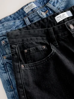Zwart/middelblauw - Jeans met wijde pijpen 2 Set