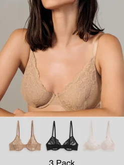 Zwart/nude/crème - 3 Kanten beha's