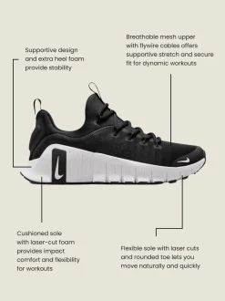 Zwart/paars - Nike Free Metcon 6 trainingsschoenen