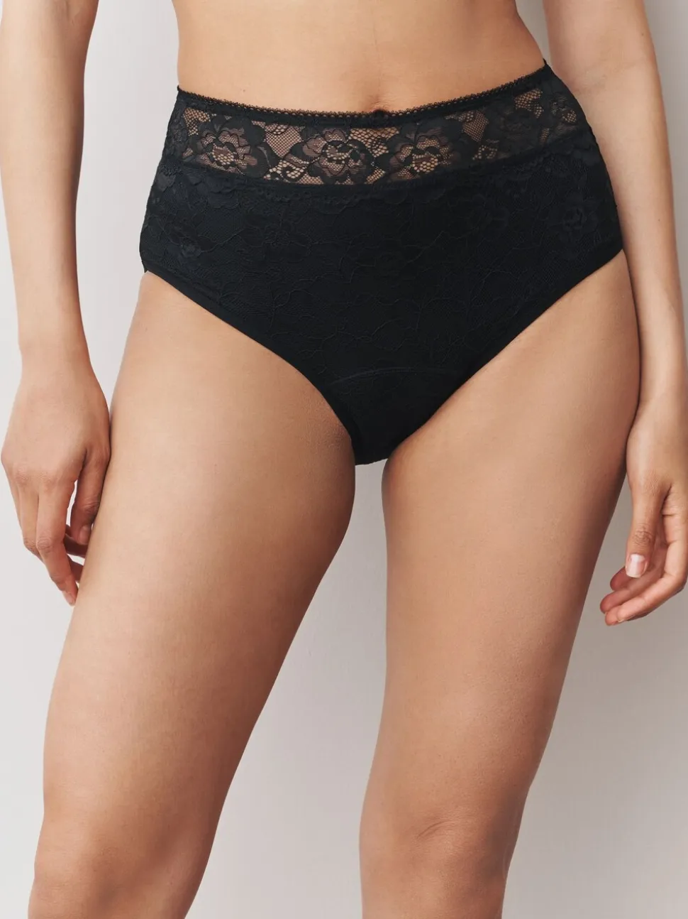 Zwart/paarsrood - All Over Lace Medium Flow Periode Knickers 2 Pack