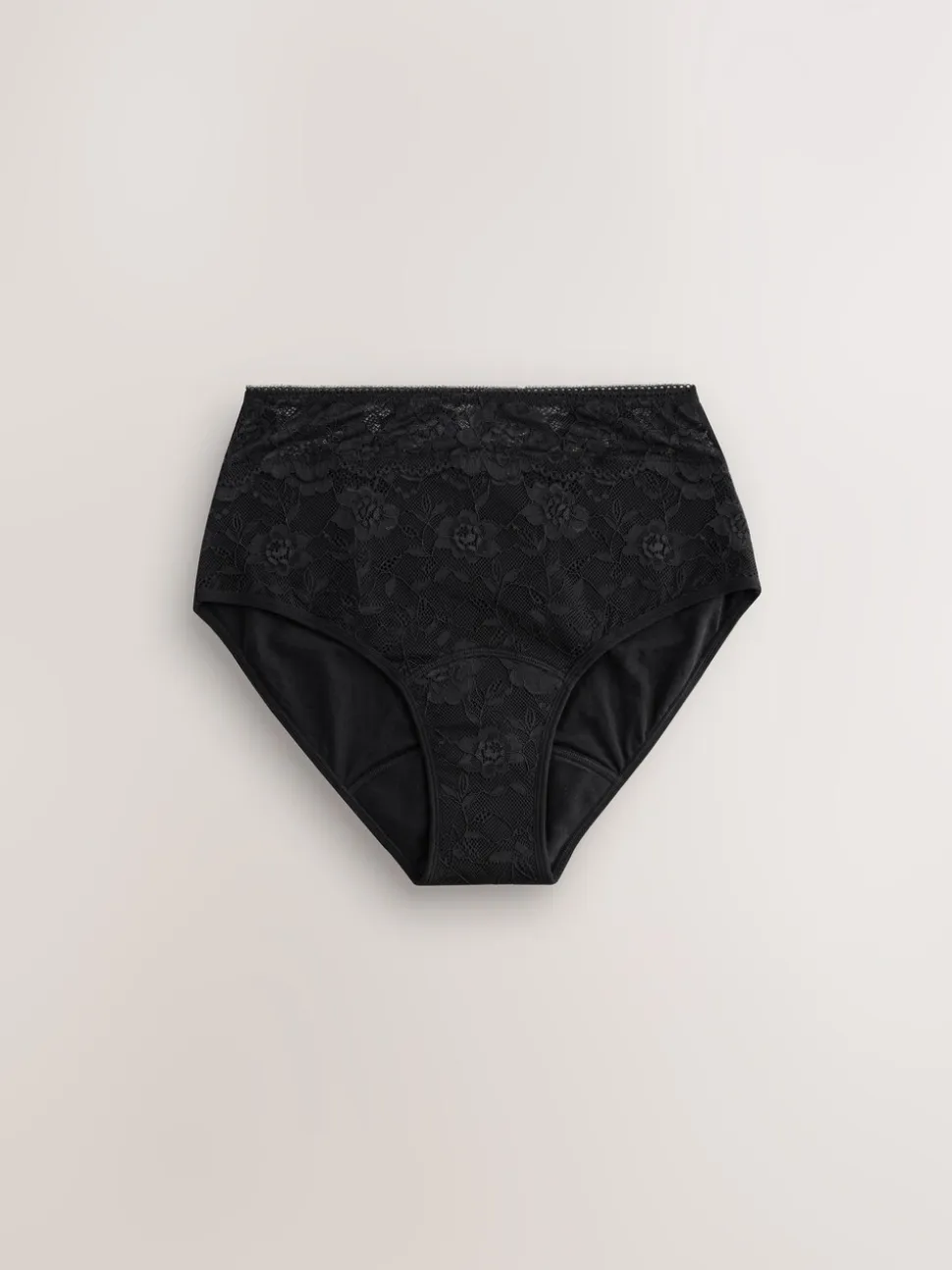 Zwart/paarsrood - All Over Lace Medium Flow Periode Knickers 2 Pack
