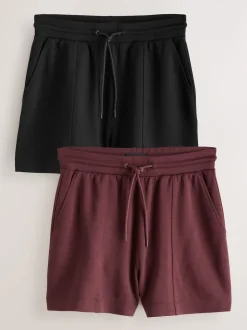Zwart/paarsrood - Verpakking van 2 jersey shorts