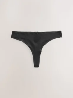 Zwart/pastelroze huidskleur/wit - Set van 5 slips met hoog katoengehalte