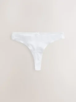 Zwart/pastelroze huidskleur/wit - Set van 5 slips met hoog katoengehalte