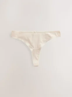 Zwart/pastelroze huidskleur/wit - Set van 5 slips met hoog katoengehalte