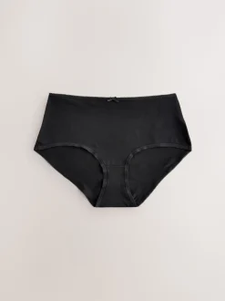Zwart/pastelroze huidskleur/wit - Set van 7 slips met hoog katoengehalte