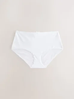 Zwart/pastelroze huidskleur/wit - Set van 7 slips met hoog katoengehalte