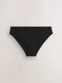 Zwart/pastelroze huidskleur/wit - Set van 7 slips met hoog katoengehalte