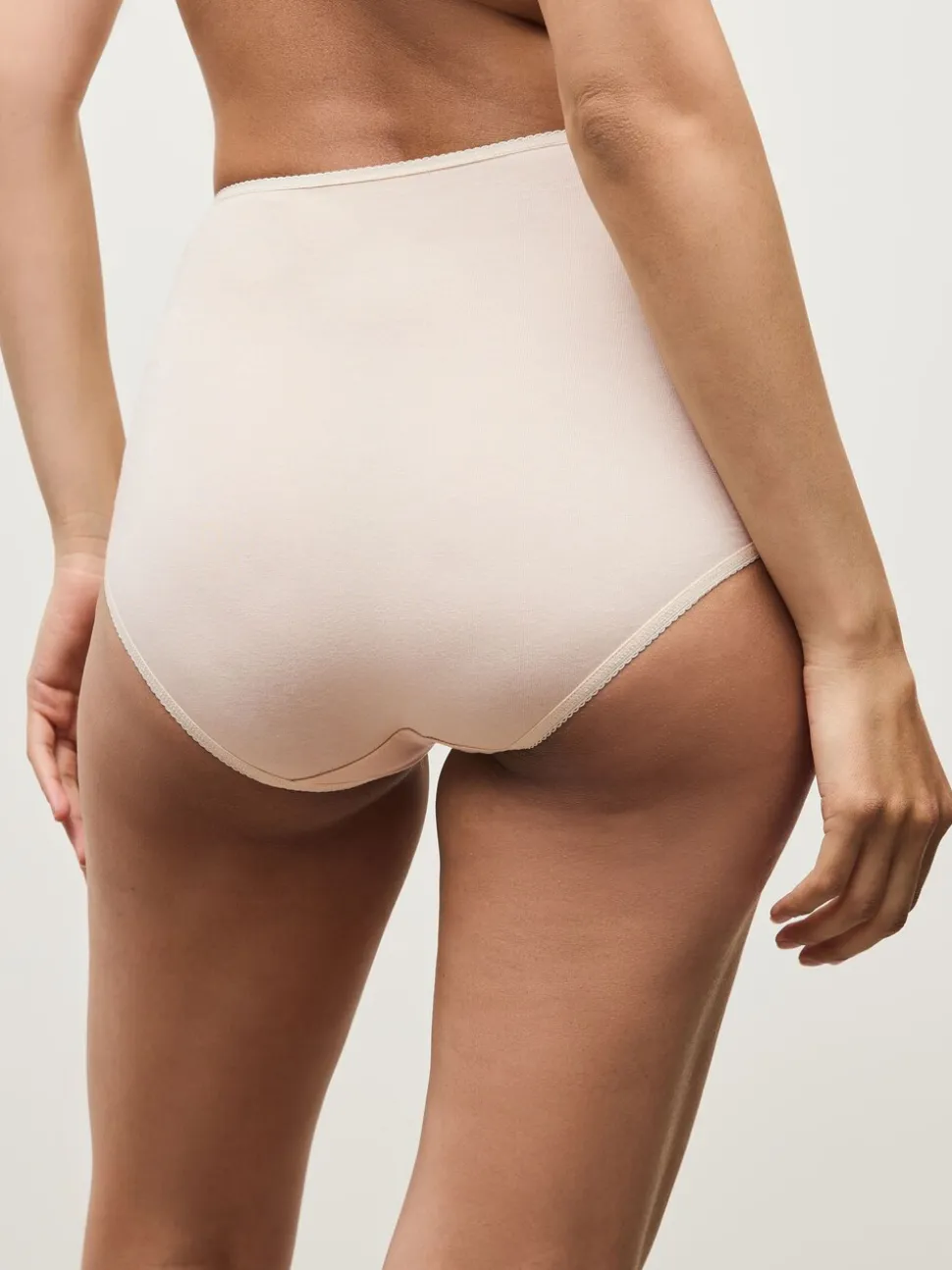 Zwart/pastelroze huidskleur/wit - Set van 5 slips met hoog katoengehalte