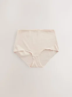 Zwart/pastelroze huidskleur/wit - Set van 5 slips met hoog katoengehalte