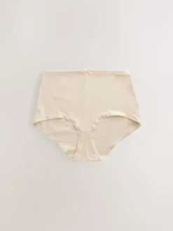 Zwart/pastelroze huidskleur/wit - Set van 7 slips met hoog katoengehalte