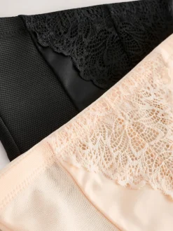 Zwart/pastelroze huidskleur - Femina vormende slip met buikcorrectie 2 stuks