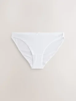 Zwart/pastelroze huidskleur/wit - Set van 7 slips met hoog katoengehalte
