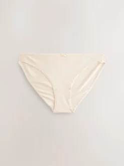 Zwart/pastelroze huidskleur/wit - Set van 7 slips met hoog katoengehalte