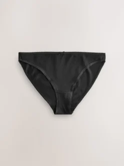 Zwart/pastelroze huidskleur/wit - Set van 5 slips met hoog katoengehalte