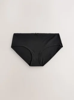 Zwart/pastelroze huidskleur/wit - Set van 7 slips met hoog katoengehalte