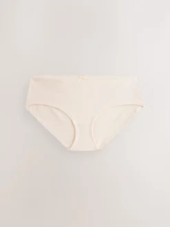 Zwart/pastelroze huidskleur/wit - Set van 7 slips met hoog katoengehalte