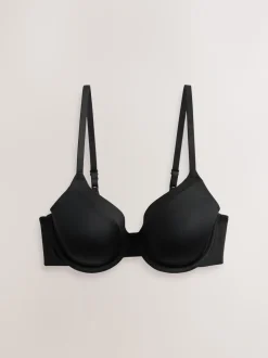 Zwart/praline huidskleur - A-E Afvlakkende Ultimate Comfort Beha's 2 Verpakking