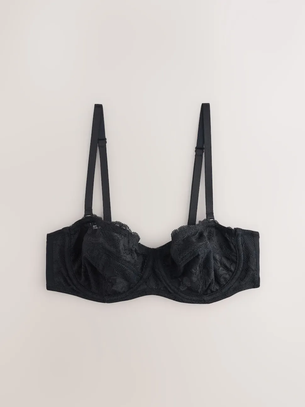 Zwart/praline huidskleur - Kanten strapless multiway beha's zonder vulling 2 set