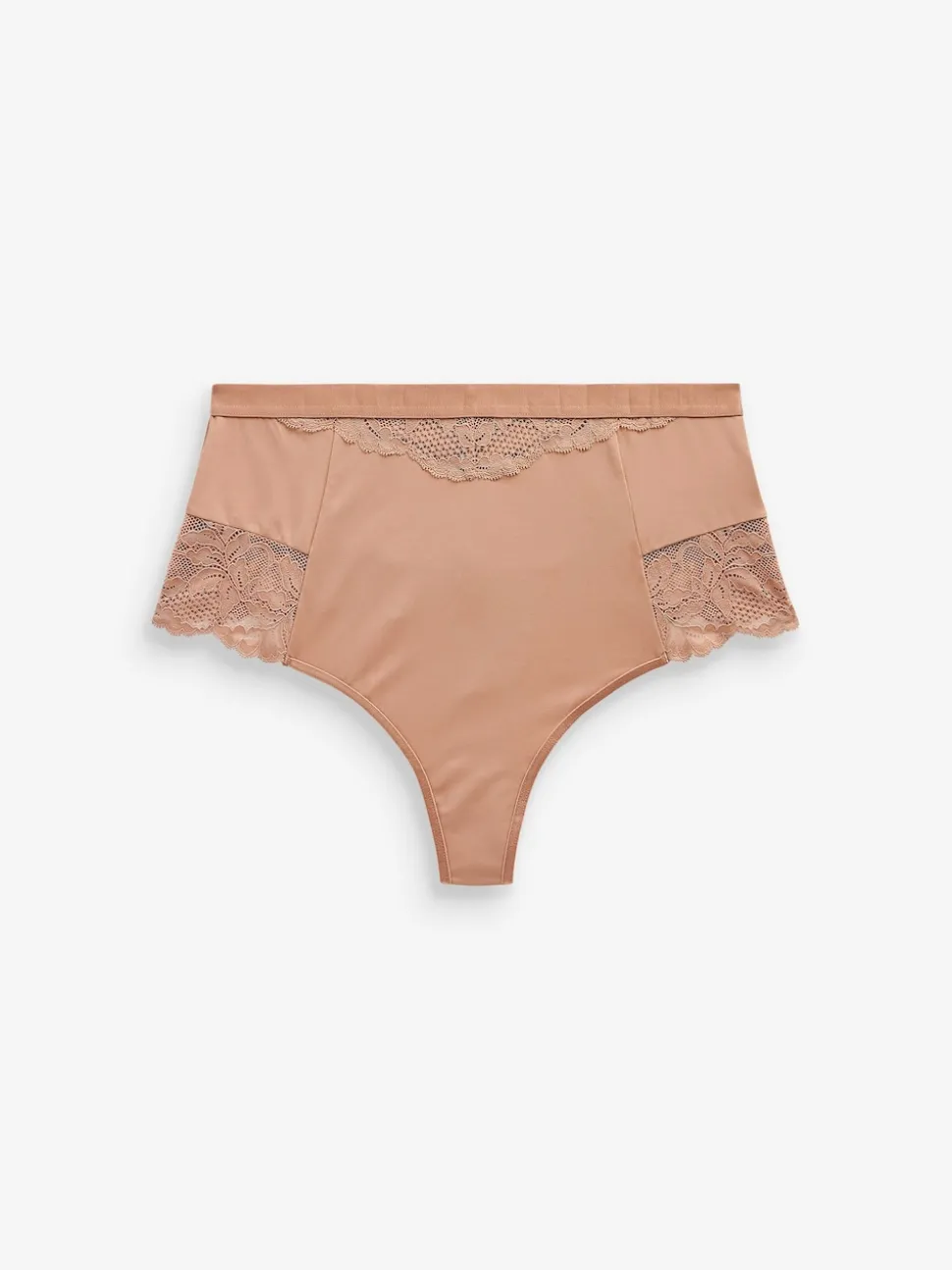 Zwart/praline huidskleur - 2 Strings met licht buikcorrigerende hoge taille
