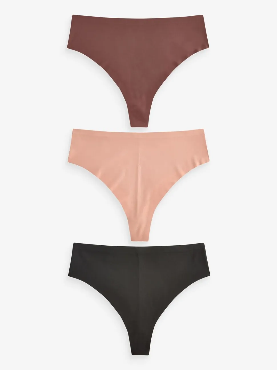 Zwart/Praline Huidskleur/Chocolade Huidskleur - Geen zichtbare onderbroeklijn comfortabele slips verpakking van 3