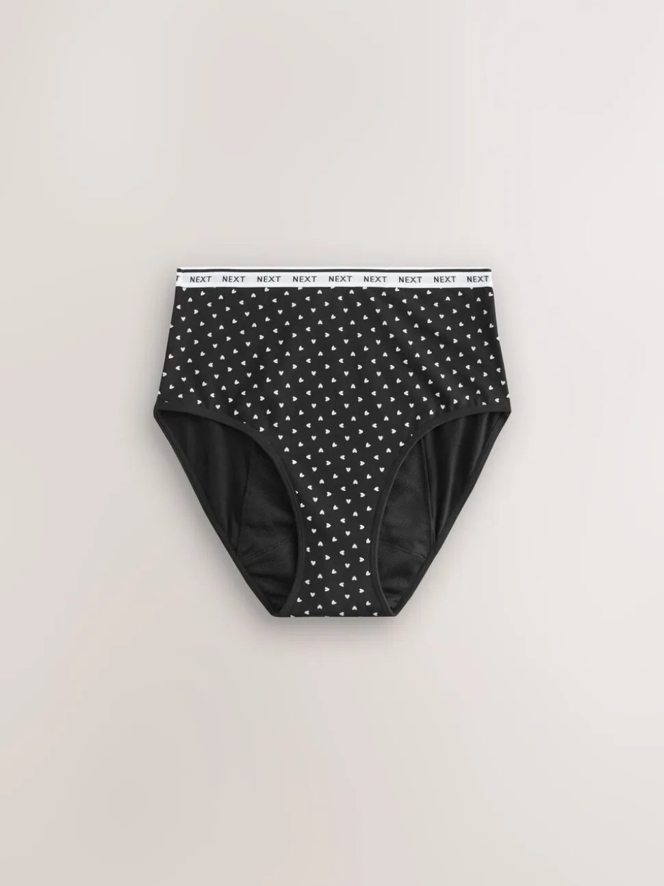 Zwart/rood hart - 2 menstruatieslips voor hevige bloeding