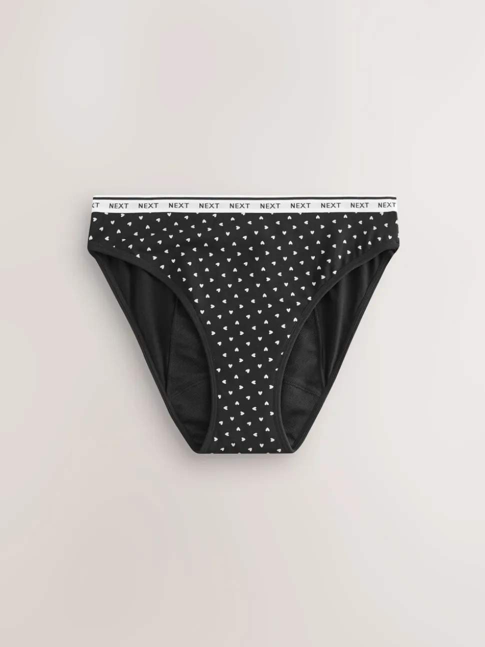 Zwart/rood hart - 2 menstruatieslips voor hevige bloeding