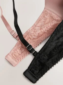 Zwart/roze - Verpakking van 2 lichte ultiem comfort beha's zonder beugel