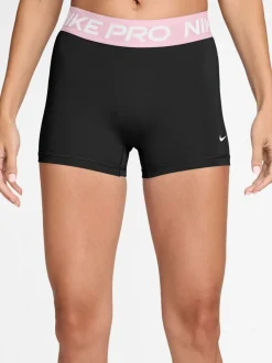 Zwart/roze schuim - Nike Pro Mid-Rise 3" Biker Shorts