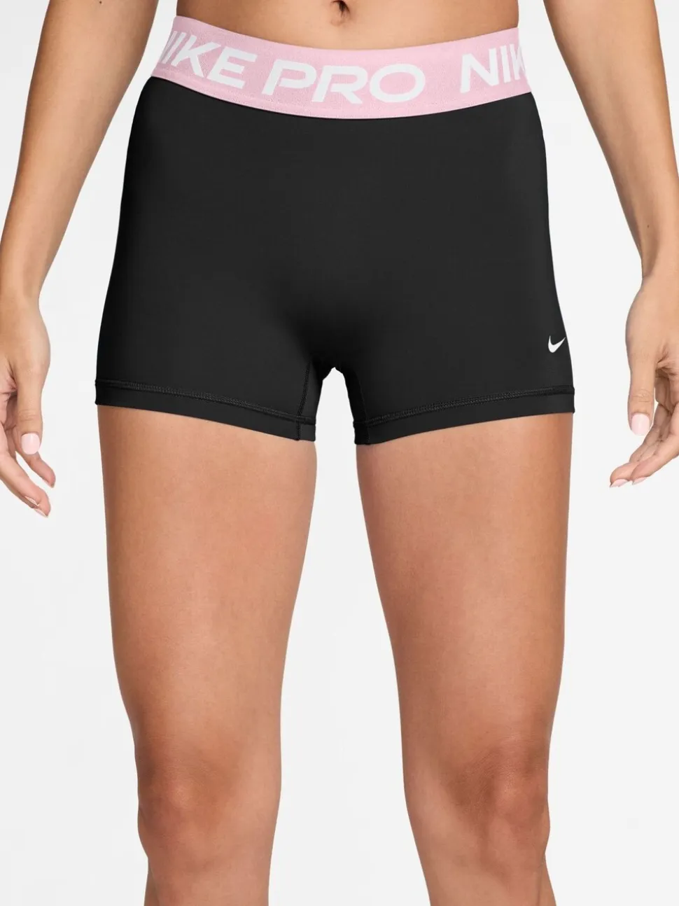 Zwart/roze schuim - Nike Pro Mid-Rise 3" Biker Shorts